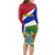 Gambia Independence Day Long Sleeve Bodycon Dress Coat Of Arms African Pattern - Wonder Print Shop