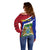 Gambia Independence Day Off Shoulder Sweater Coat Of Arms African Pattern - Wonder Print Shop