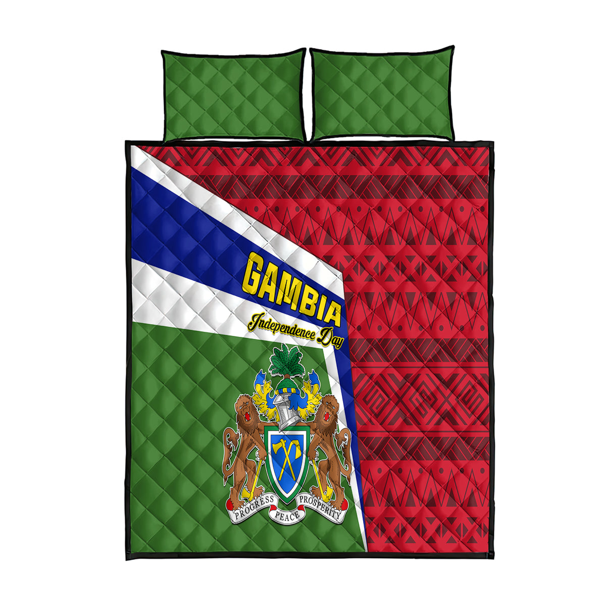 gambia-independence-day-quilt-bed-set-coat-of-arms-african-pattern