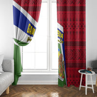 Gambia flag window curtains hanging in front of a white door window