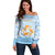 Personalized Republic of Anguilla Off Shoulder Sweater Strength and Endurance