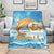 Anguilla Blanket Three Orange Gold Natural Dolphins