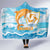 Anguilla Hooded Blanket Three Orange Gold Natural Dolphins - Wonder Print Shop