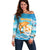 Personalized Anguilla Off Shoulder Sweater Three Orange Gold Natural Dolphins