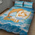 Anguilla Quilt Bed Set Three Orange Gold Natural Dolphins - Wonder Print Shop