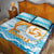 Anguilla Quilt Bed Set Three Orange Gold Natural Dolphins - Wonder Print Shop