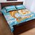 Anguilla Quilt Bed Set Three Orange Gold Natural Dolphins - Wonder Print Shop