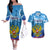 Russia Day 2024 Couples Matching Off The Shoulder Long Sleeve Dress and Hawaiian Shirt Coat Of Arms With Red Square - Wonder Print Shop