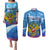 Russia Day 2024 Couples Matching Puletasi and Long Sleeve Button Shirt Coat Of Arms With Red Square - Wonder Print Shop