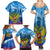 Russia Day 2024 Family Matching Summer Maxi Dress and Hawaiian Shirt Coat Of Arms With Red Square - Wonder Print Shop