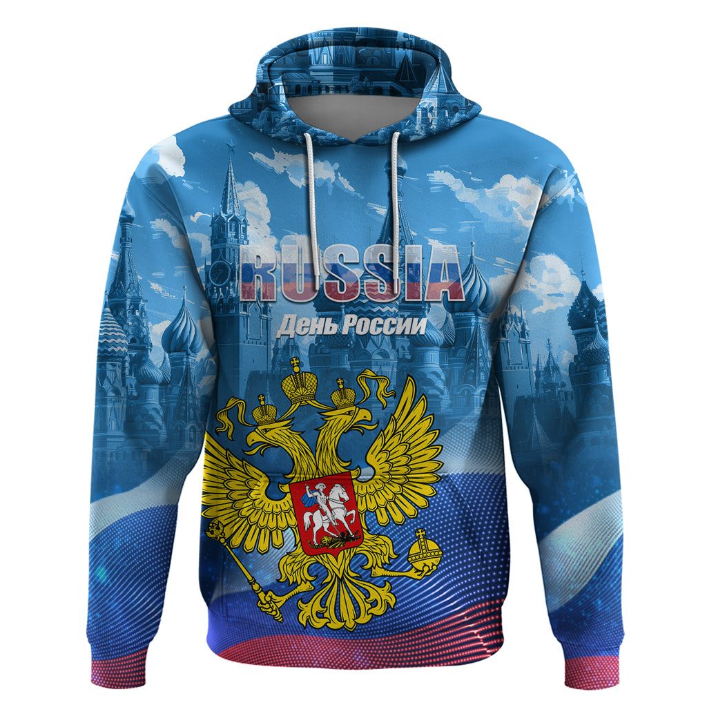 Russia Day 2024 Hoodie Coat Of Arms With Red Square - Wonder Print Shop