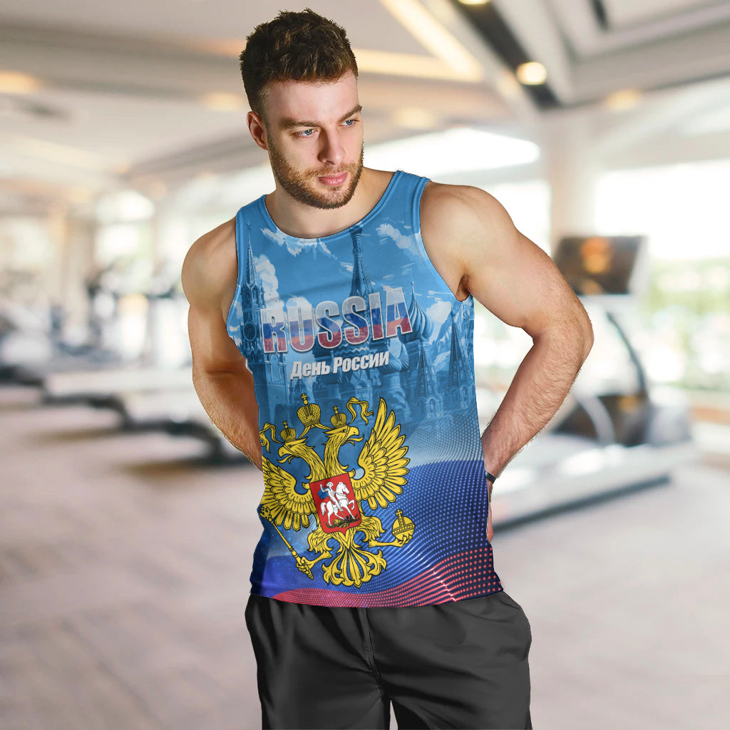 Russia Day 2024 Men Tank Top Coat Of Arms With Red Square - Wonder Print Shop