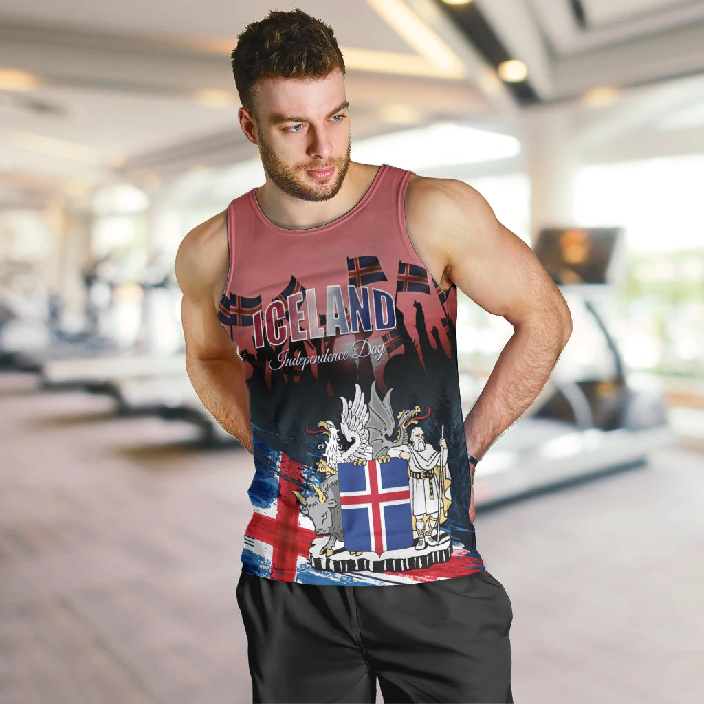 Iceland Independence Day 2024 Men Tank Top Coat Of Arms Happy 80th Anniversary - Wonder Print Shop