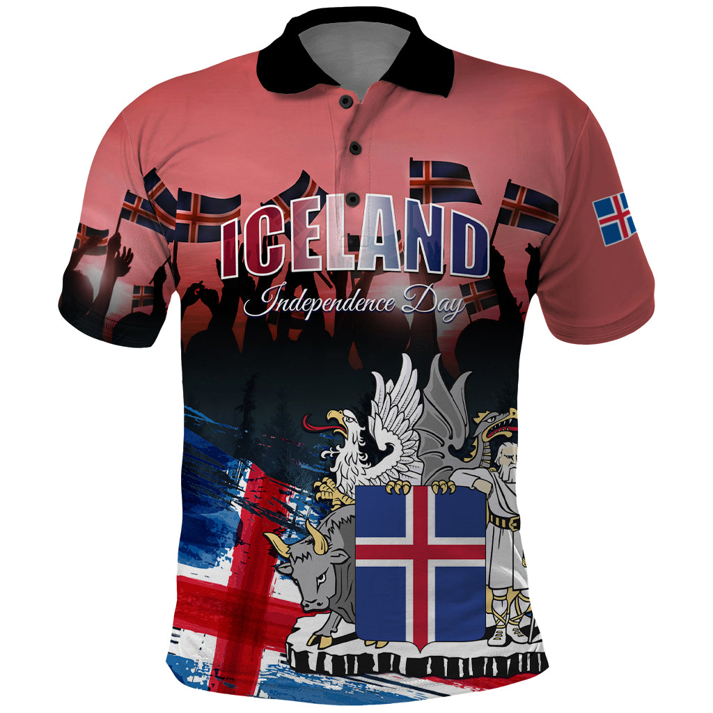 Iceland Independence Day 2024 Polo Shirt Coat Of Arms Happy 80th Anniversary - Wonder Print Shop