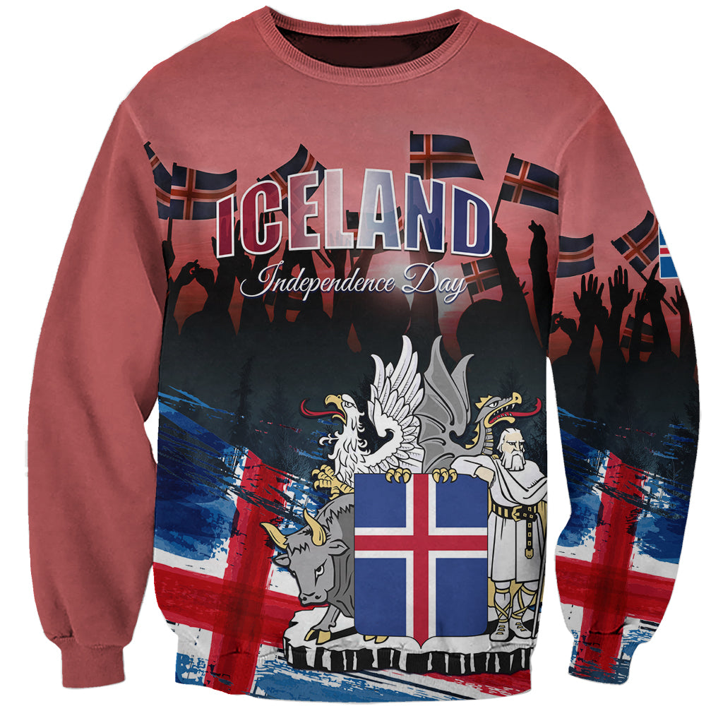 Iceland Independence Day 2024 Sweatshirt Coat Of Arms Happy 80th Anniversary