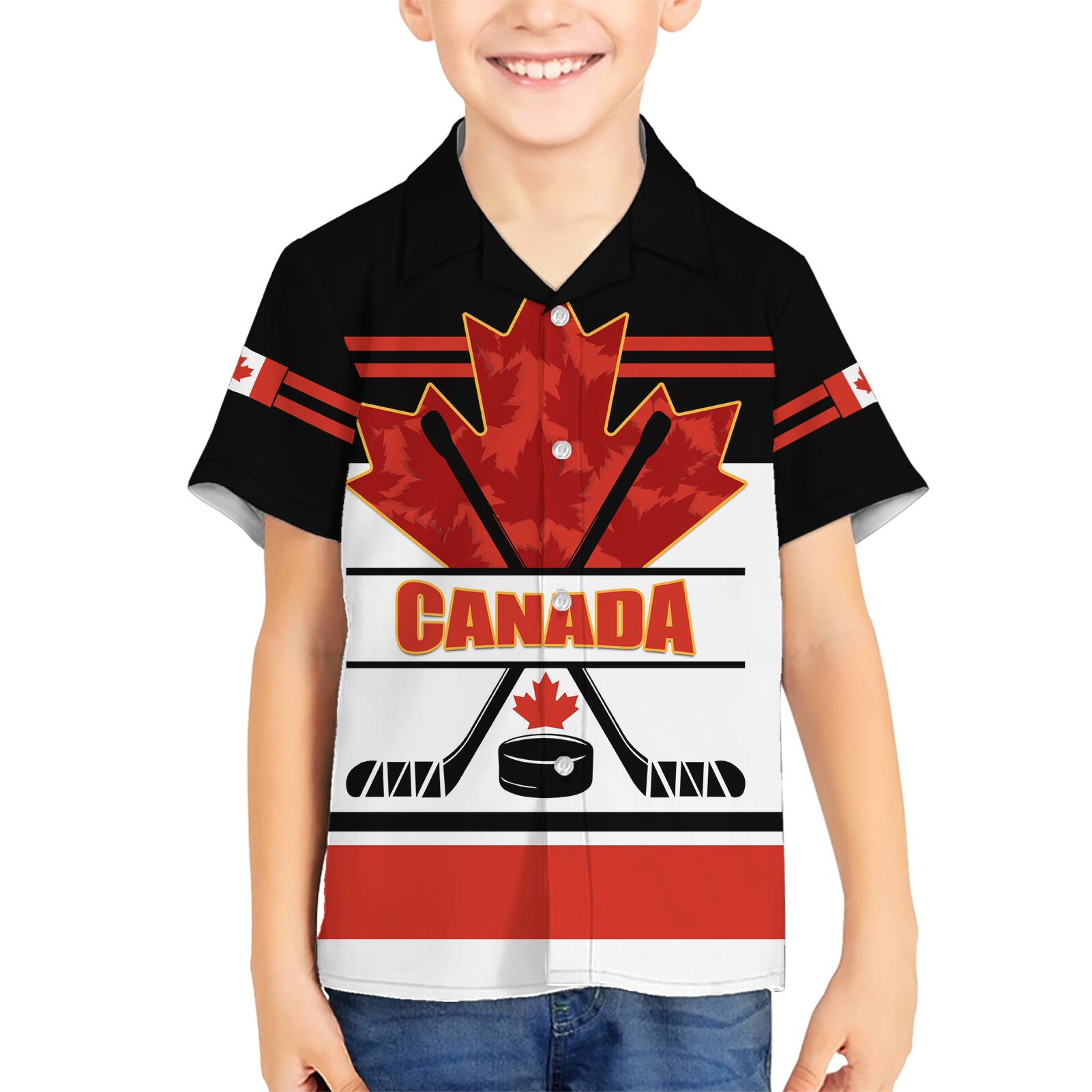 Canada Hockey 2024 Kid Hawaiian Shirt Hockey is Canada Game - Wonder Print Shop