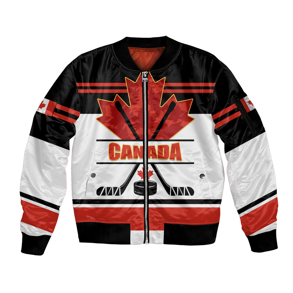 Canada Hockey 2024 Sleeve Zip Bomber Jacket Hockey is Canada Game