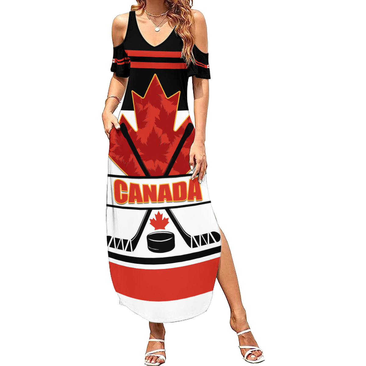 Canada Hockey 2024 Summer Maxi Dress Hockey is Canada Game