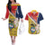 Colombia Independence Day Couples Matching Off The Shoulder Long Sleeve Dress and Hawaiian Shirt Libertad y Orden Colombian Pattern - Wonder Print Shop