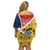 Colombia Independence Day Off Shoulder Short Dress Libertad y Orden Colombian Pattern - Wonder Print Shop