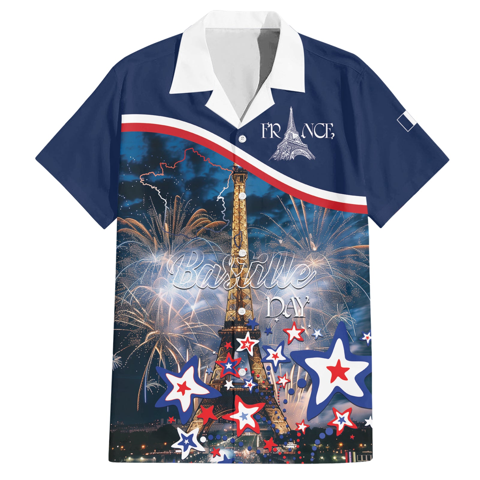 Personalized France Bastille Day Hawaiian Shirt Fete Nationale du 14 juillet - Wonder Print Shop