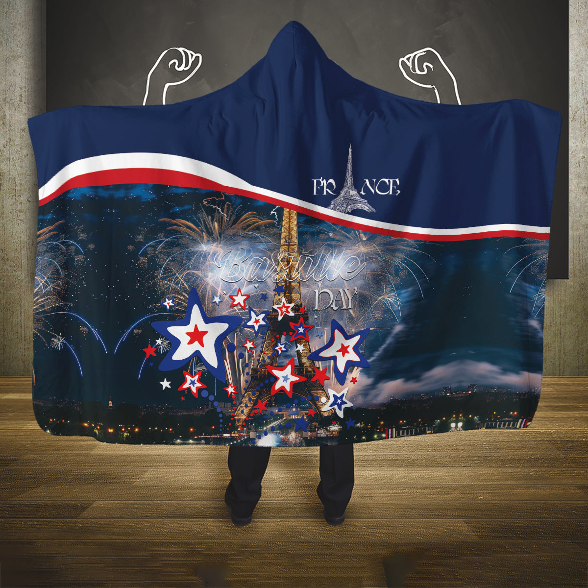 France Bastille Day Hooded Blanket Fete Nationale du 14 juillet