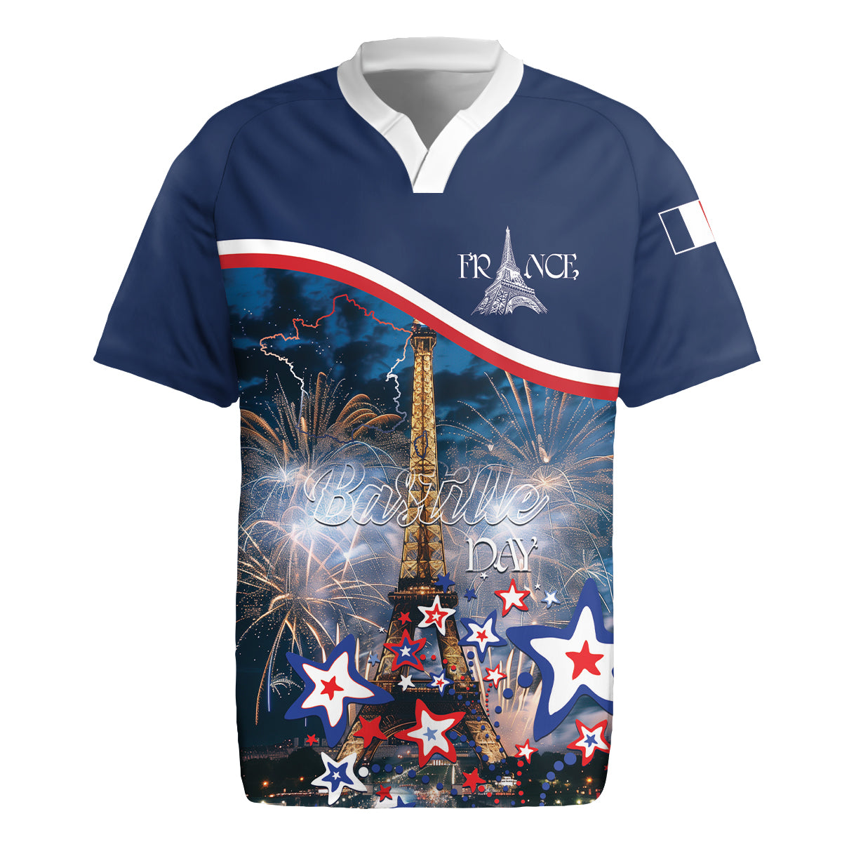 Personalized France Bastille Day Rugby Jersey Fete Nationale du 14 juillet