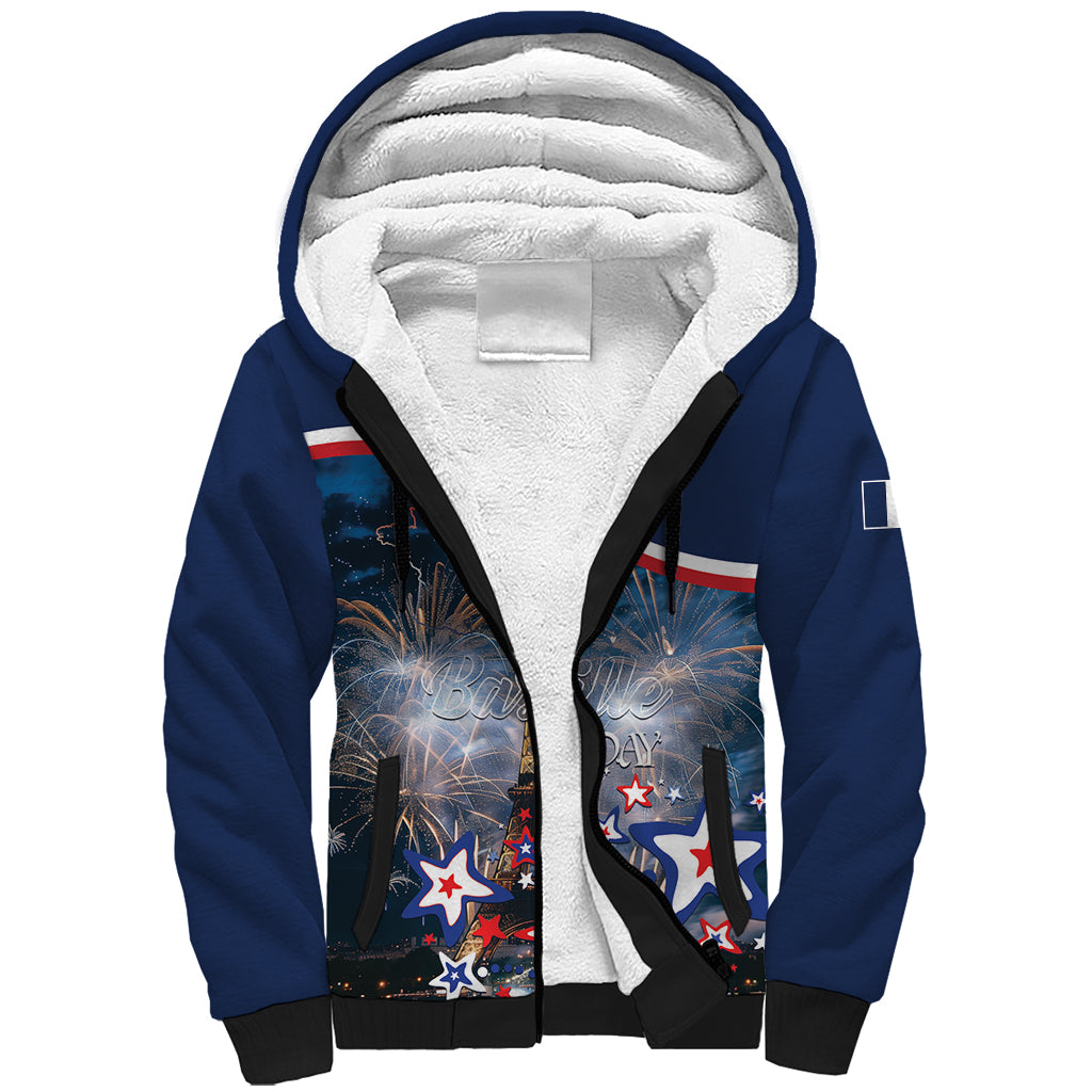 Personalized France Bastille Day Sherpa Hoodie Fete Nationale du 14 juillet - Wonder Print Shop