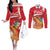 Peru Independence Day Couples Matching Off The Shoulder Long Sleeve Dress and Long Sleeve Button Shirt Feliz 28 de Julio Felices Fiestas Patrias