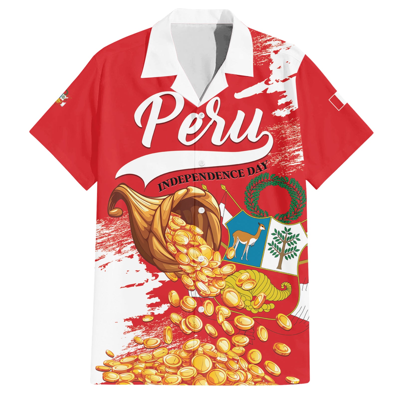 Peru Independence Day Hawaiian Shirt Feliz 28 de Julio Felices Fiestas Patrias - Wonder Print Shop