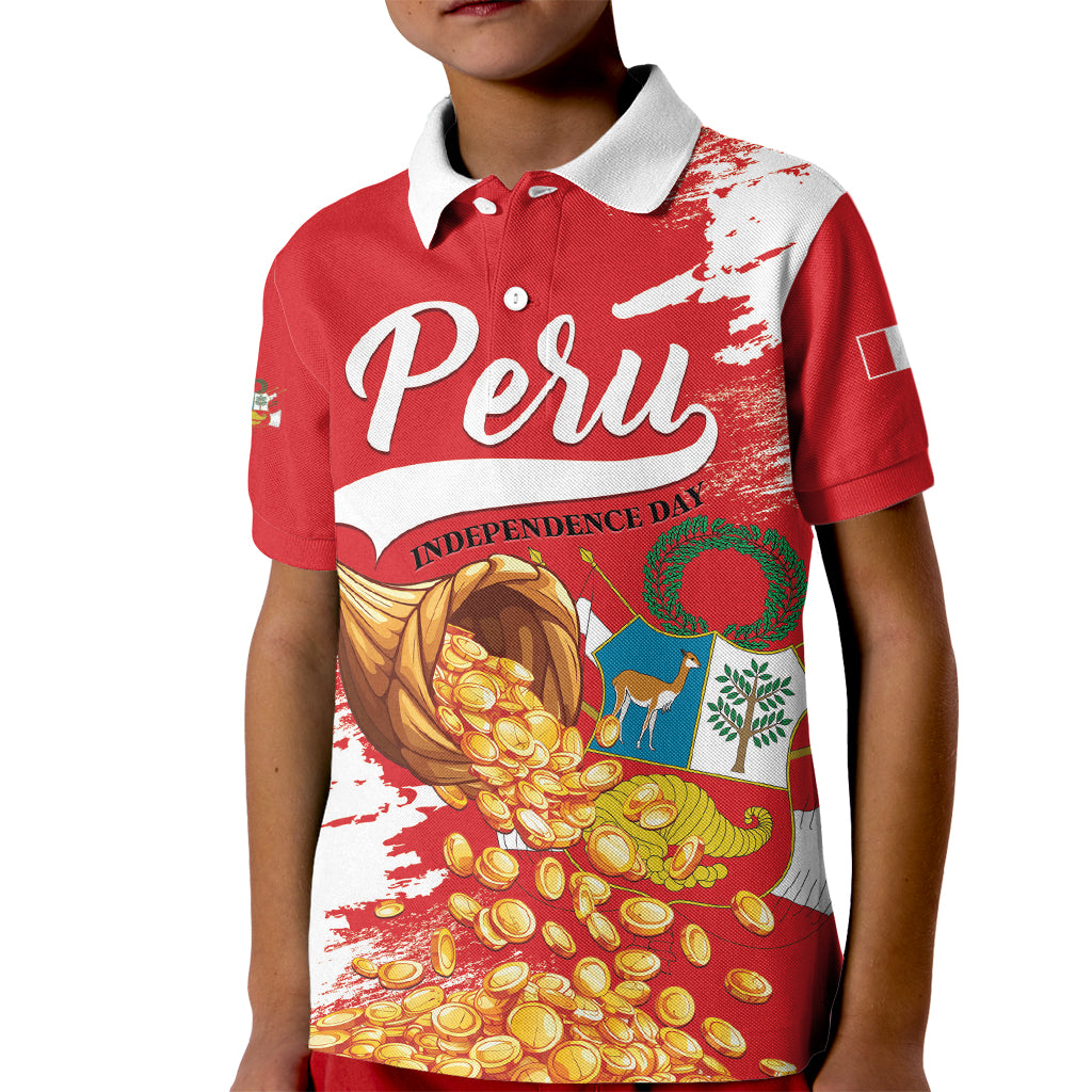 Peru Independence Day Kid Polo Shirt Feliz 28 de Julio Felices Fiestas Patrias - Wonder Print Shop