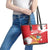 Peru Independence Day Leather Tote Bag Feliz 28 de Julio Felices Fiestas Patrias - Wonder Print Shop