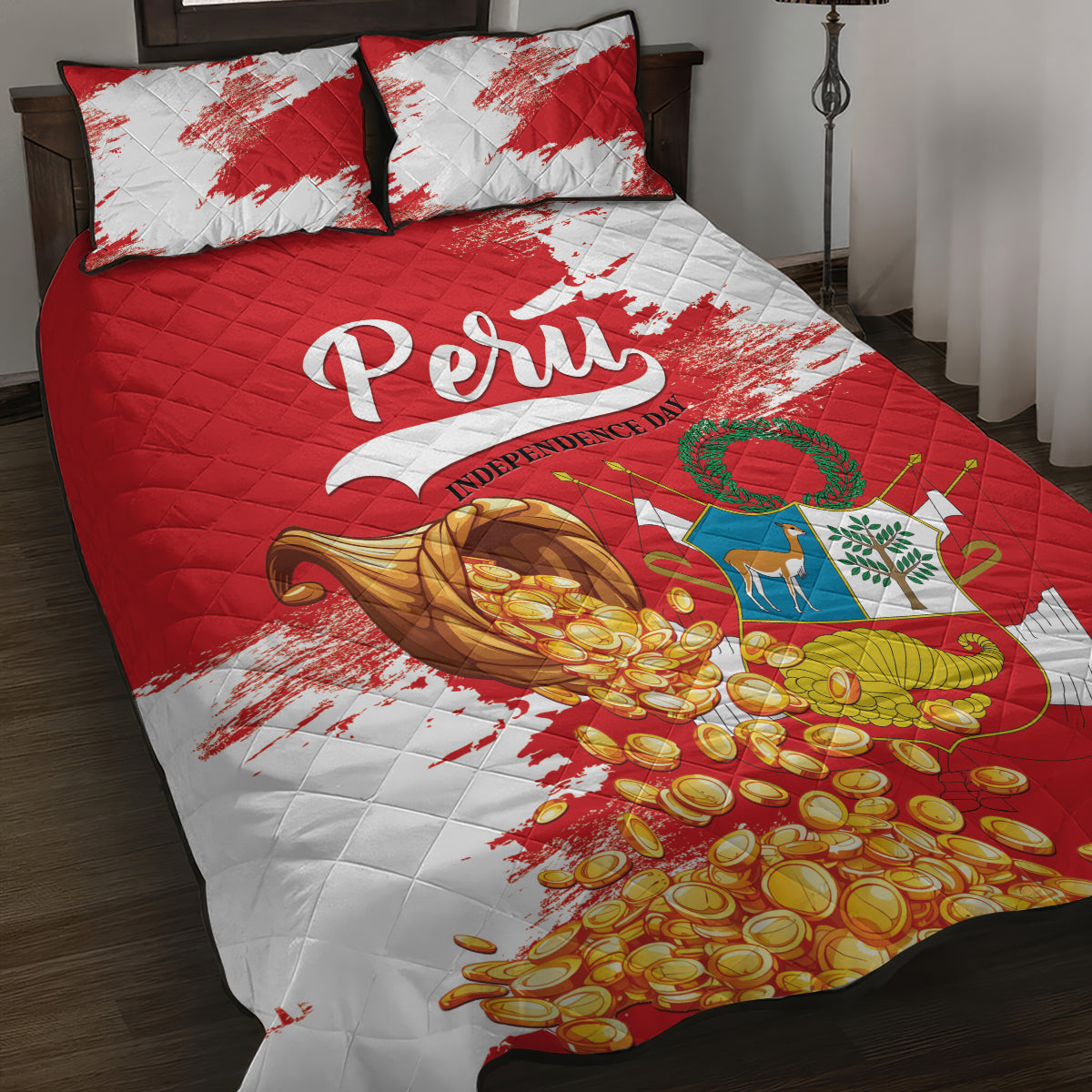 Peru Independence Day Quilt Bed Set Feliz 28 de Julio Felices Fiestas Patrias - Wonder Print Shop