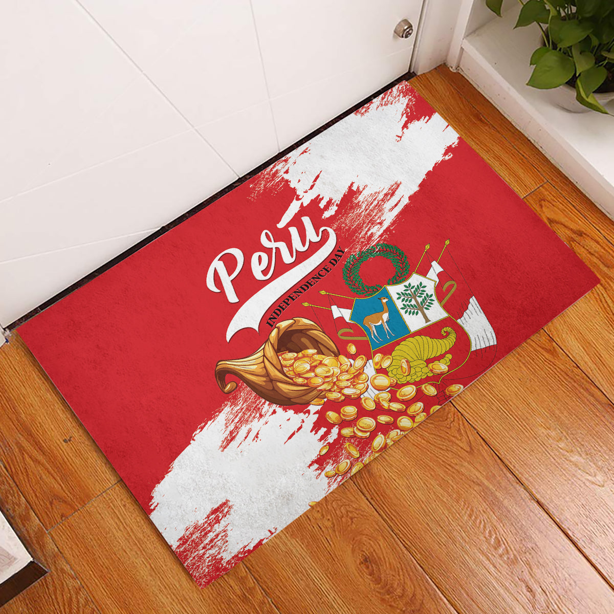 Peru Independence Day Rubber Doormat Feliz 28 de Julio Felices Fiestas Patrias - Wonder Print Shop