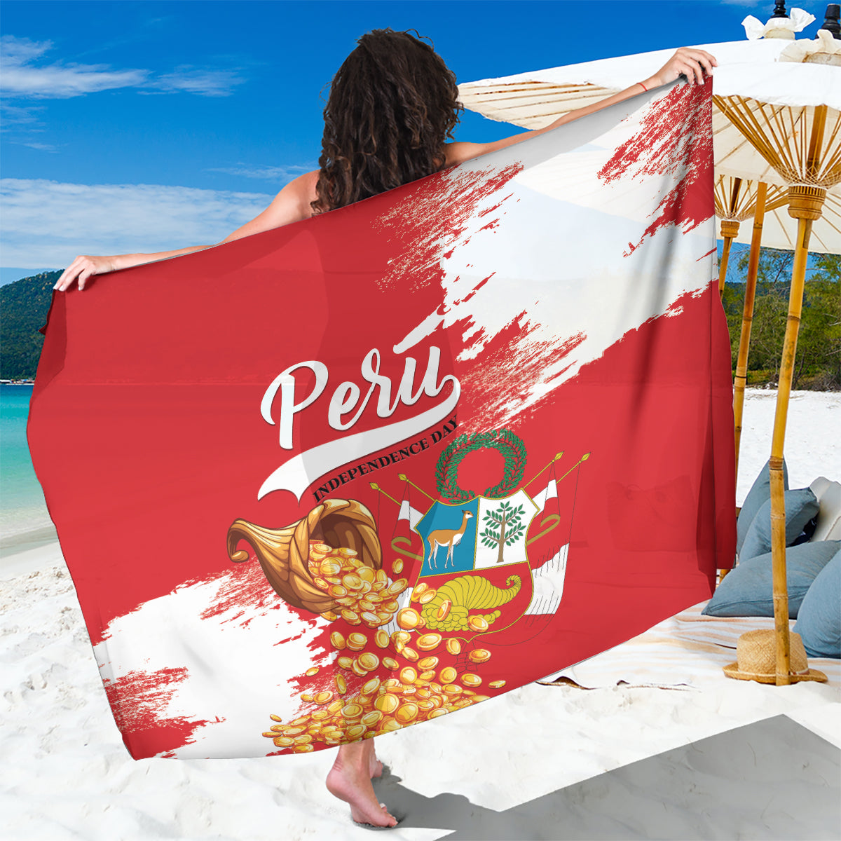 Peru Independence Day Sarong Feliz 28 de Julio Felices Fiestas Patrias - Wonder Print Shop