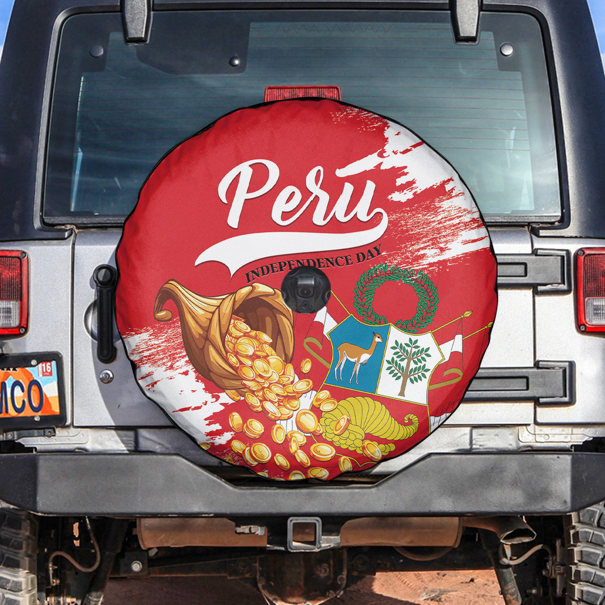 Peru Independence Day Spare Tire Cover Feliz 28 de Julio Felices Fiestas Patrias - Wonder Print Shop