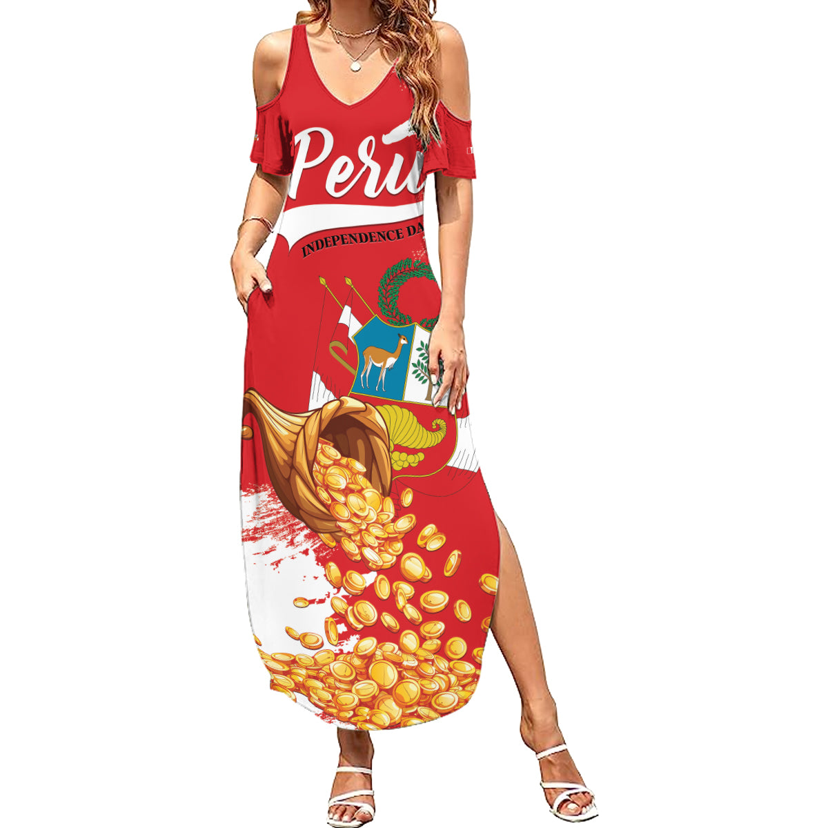 Peru Independence Day Summer Maxi Dress Feliz 28 de Julio Felices Fiestas Patrias - Wonder Print Shop