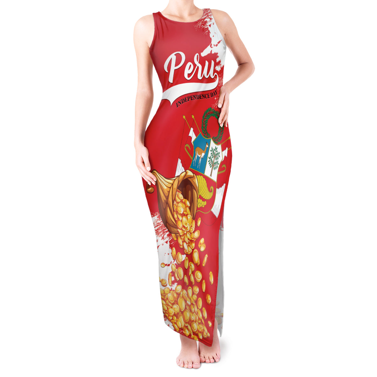 Peru Independence Day Tank Maxi Dress Feliz 28 de Julio Felices Fiestas Patrias - Wonder Print Shop