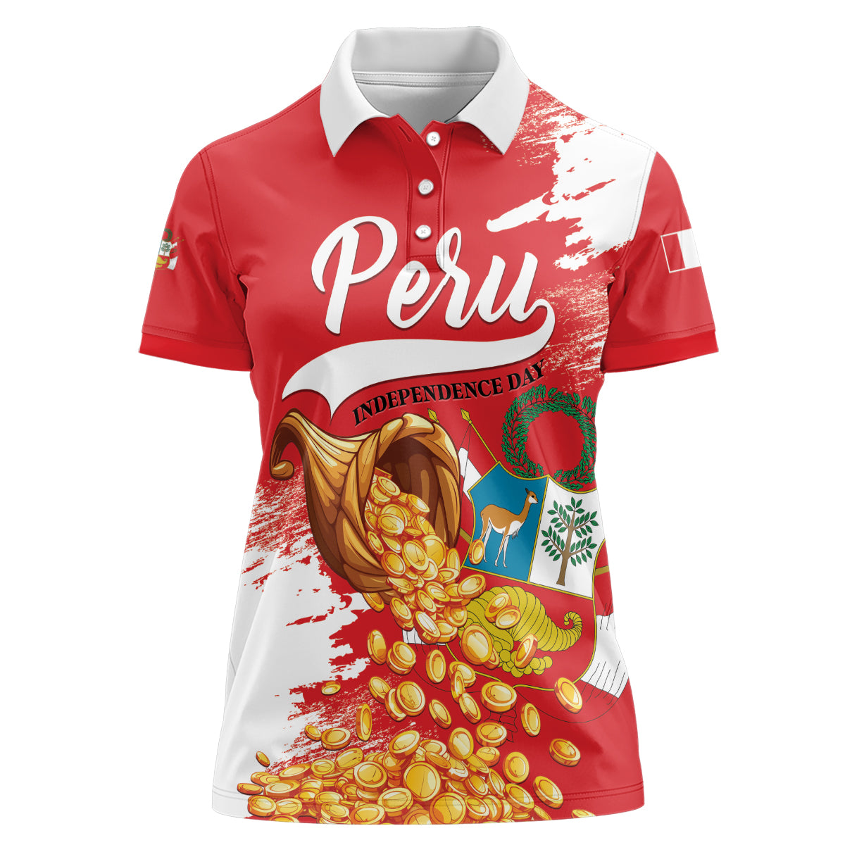 Peru Independence Day Women Polo Shirt Feliz 28 de Julio Felices Fiestas Patrias - Wonder Print Shop