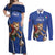 Custom Italy 2024 Football Couples Matching Off Shoulder Maxi Dress and Long Sleeve Button Shirt 2024 Go Gli Azzurri - Wonder Print Shop