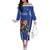 Custom Italy 2024 Football Family Matching Off The Shoulder Long Sleeve Dress and Hawaiian Shirt 2024 Go Gli Azzurri - Wonder Print Shop