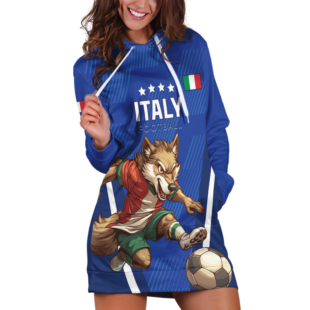 Custom Italy 2024 Football Hoodie Dress 2024 Go Gli Azzurri - Wonder Print Shop