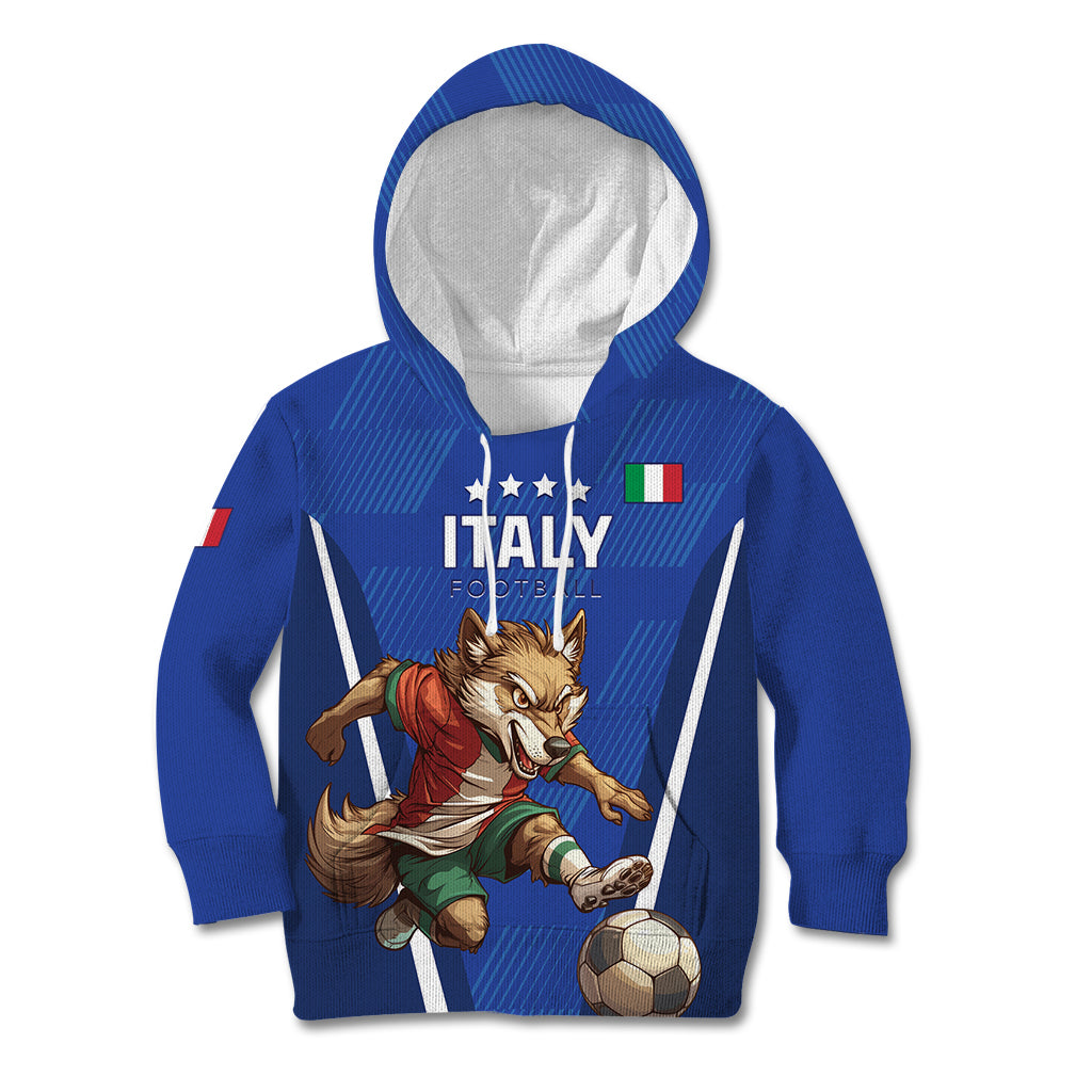 Custom Italy 2024 Football Kid Hoodie 2024 Go Gli Azzurri - Wonder Print Shop