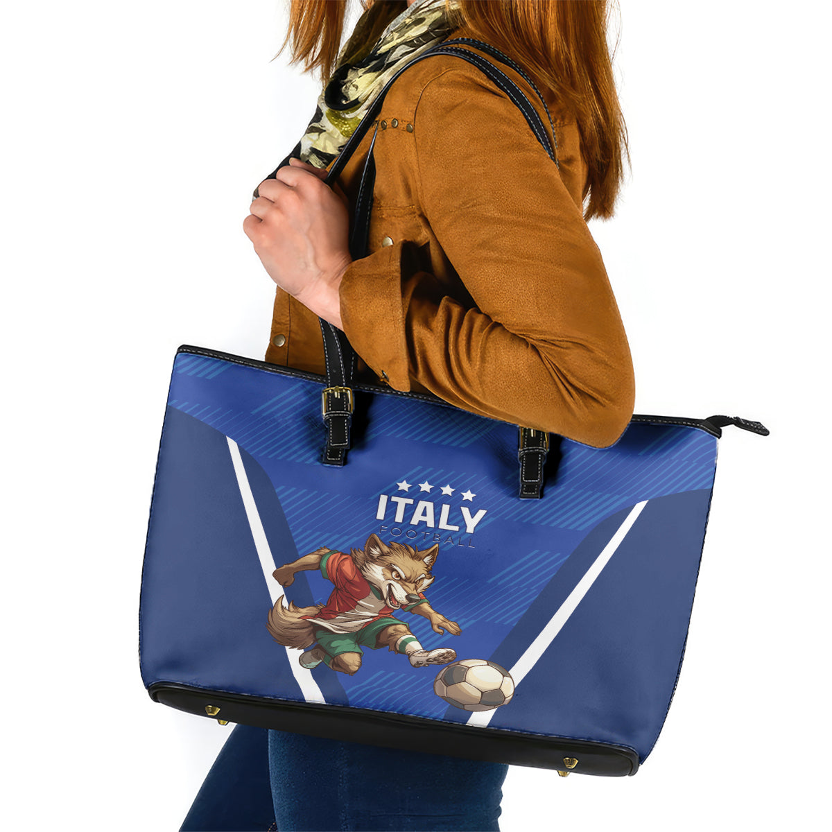 Italy 2024 Football Leather Tote Bag 2024 Go Gli Azzurri - Wonder Print Shop