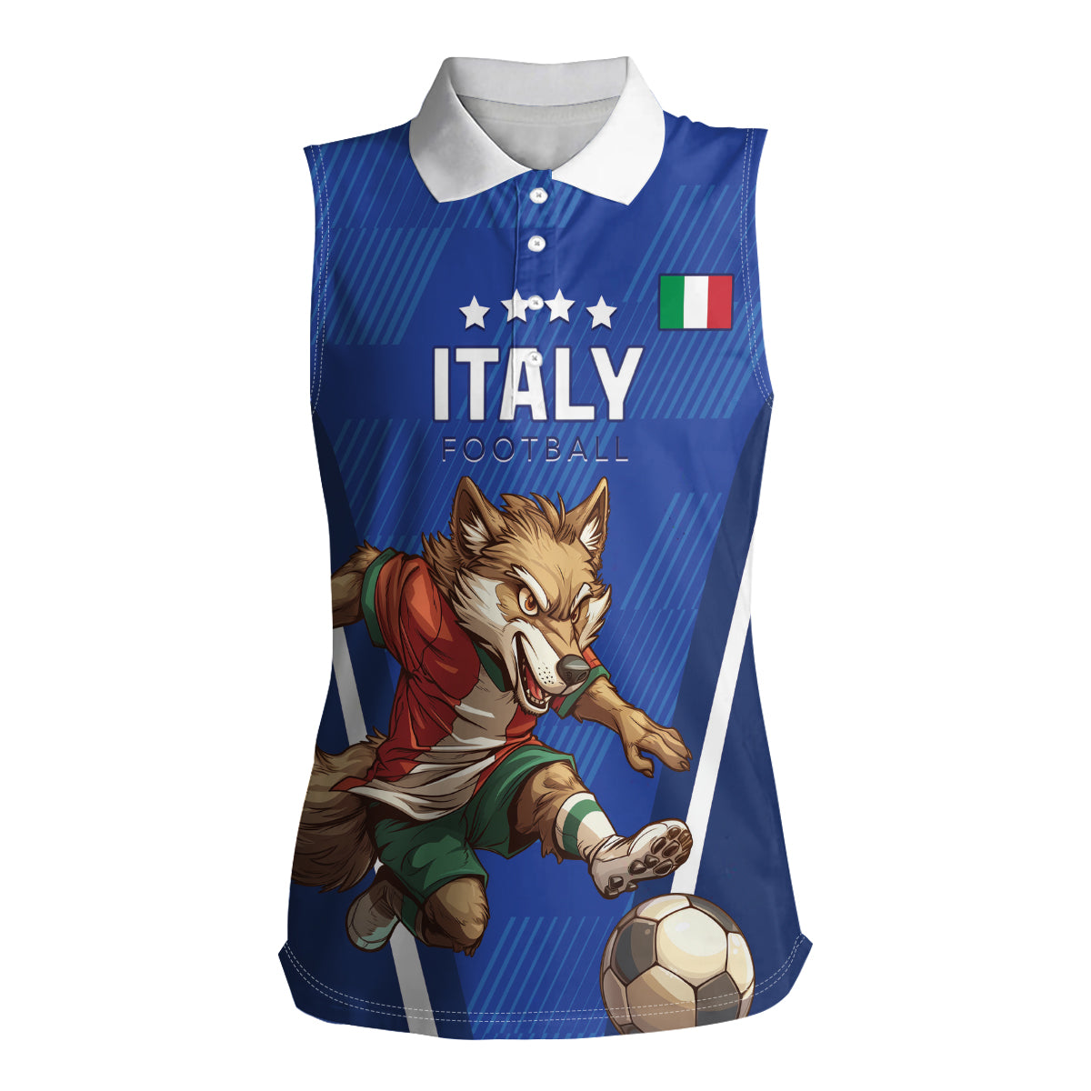 Custom Italy 2024 Football Women Sleeveless Polo Shirt 2024 Go Gli Azzurri