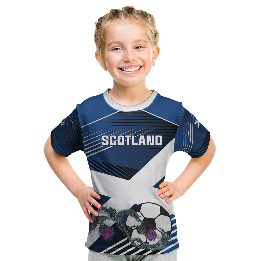 Custom Scotland 2024 Football Kid T Shirt 2024 Go Champions - Wonder Print Shop