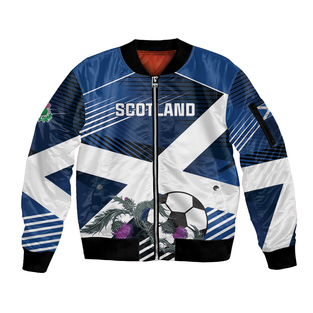 Custom Scotland 2024 Football Sleeve Zip Bomber Jacket 2024 Go Champions