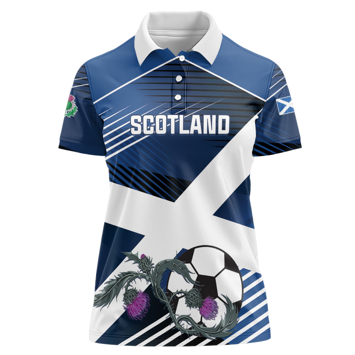 Custom Scotland 2024 Football Women Polo Shirt 2024 Go Champions