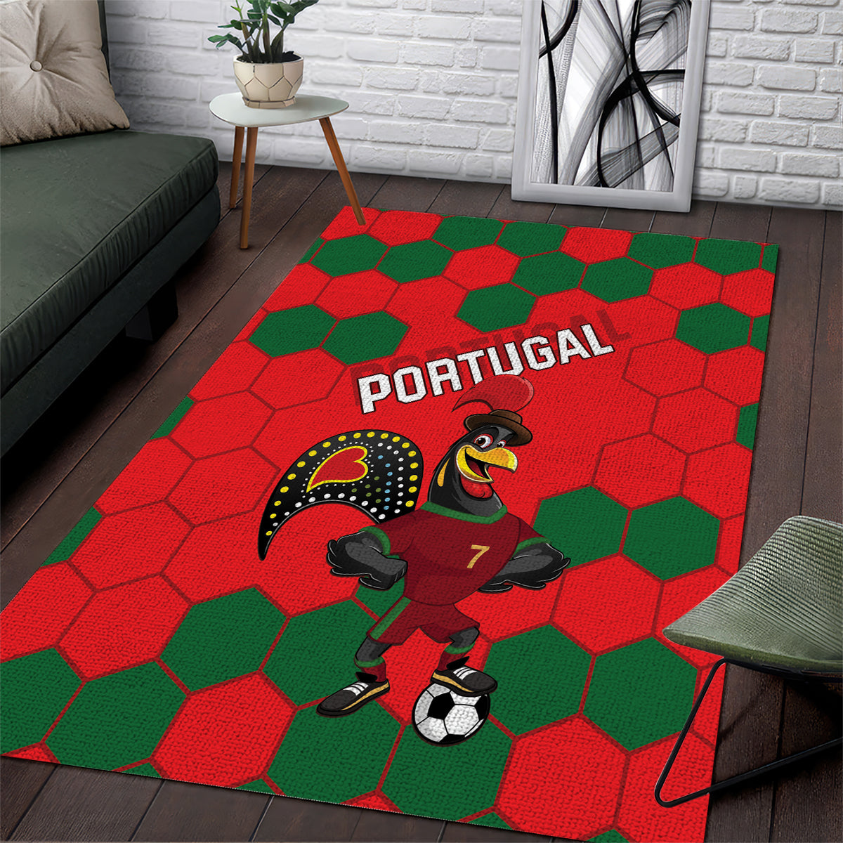 Portugal 2024 Football Area Rug 2024 Go Champions - Wonder Print Shop