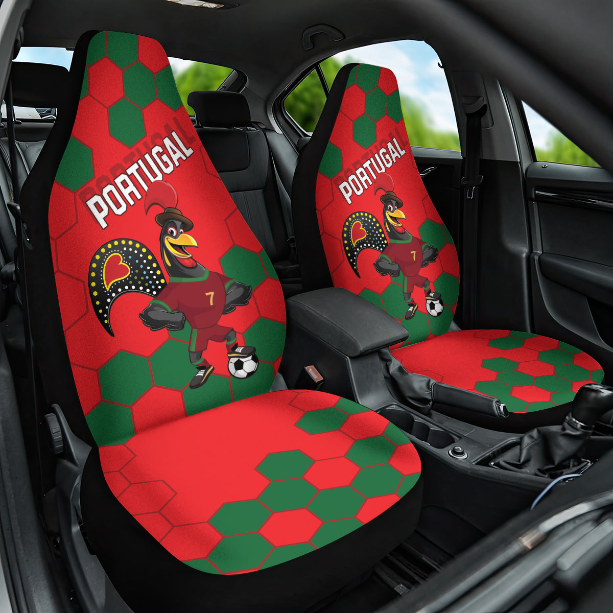 Portugal 2024 Football Car Seat Cover 2024 Go Champions - Wonder Print Shop